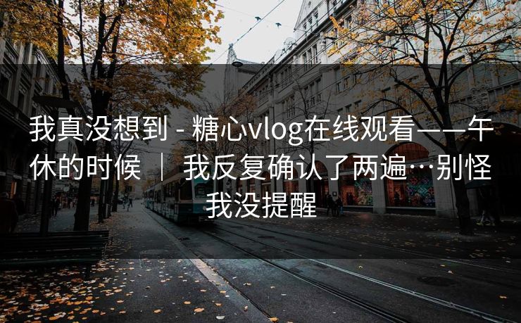 我真没想到 - 糖心vlog在线观看——午休的时候 ｜ 我反复确认了两遍…别怪我没提醒