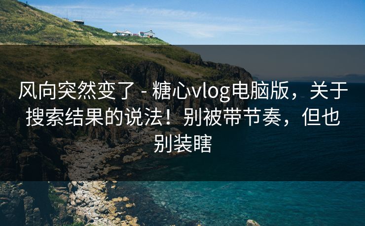 风向突然变了 - 糖心vlog电脑版，关于搜索结果的说法！别被带节奏，但也别装瞎
